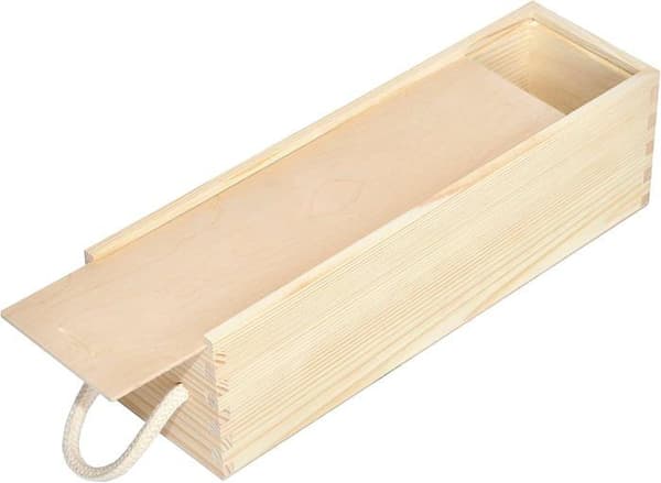Creative Deco vinlåda av naturligt trä - 1 flaska - 36 x 11 x 9,8 cm