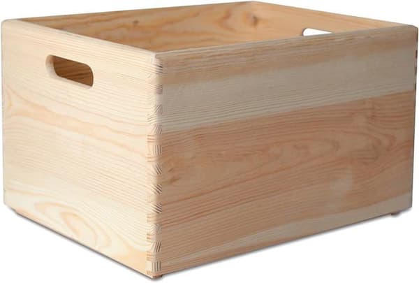Creative Deco Förvaringslåda i trä | 40 x 30 x 24 cm | Förvaringslåda i trä | Köksförvaring | Kontorsförvaringslåda
