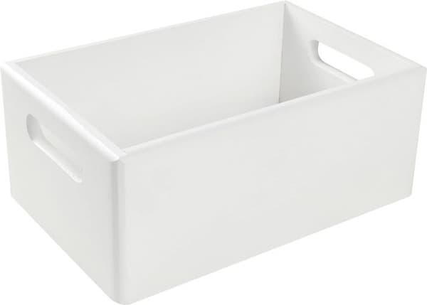Förvaringslåda - Creative Deco - 30x20x13cm - Naturträ - Vit - Handtag