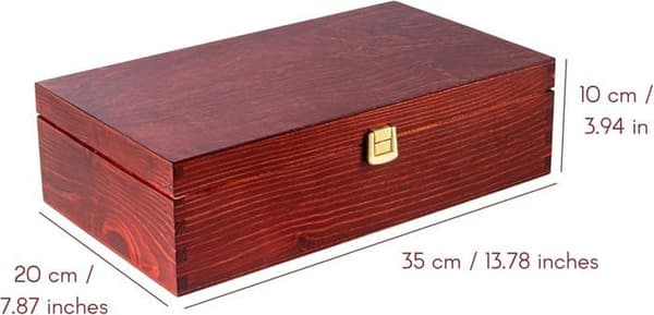 Bourgogneröd trävinlåda Presentförpackning - Creative Deco - 2 flaskor - 35 x 21 x 11 cm