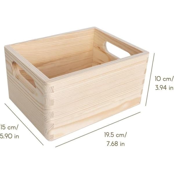 Förvaringsfack - CREATIVE DECO - 19,5 x 15 x 10 cm - Naturligt furu - Lätt och praktiskt