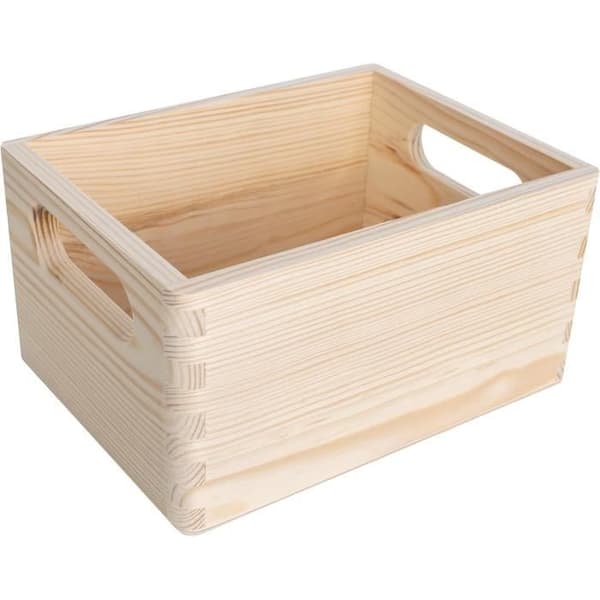 Förvaringsfack - CREATIVE DECO - 19,5 x 15 x 10 cm - Naturligt furu - Lätt och praktiskt
