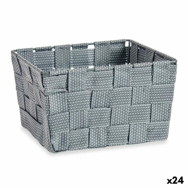 Multifunksjonell kurv Kipit A3-6878 Grå Klut 15 x 10,5 x 20 cm Pyntebånd (24 enheter)