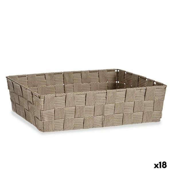 Multibrug kurv Kipit A3-6885 Beige Klæde 3,8 L 34 x 8,5 x 21 cm (18 enheder)
