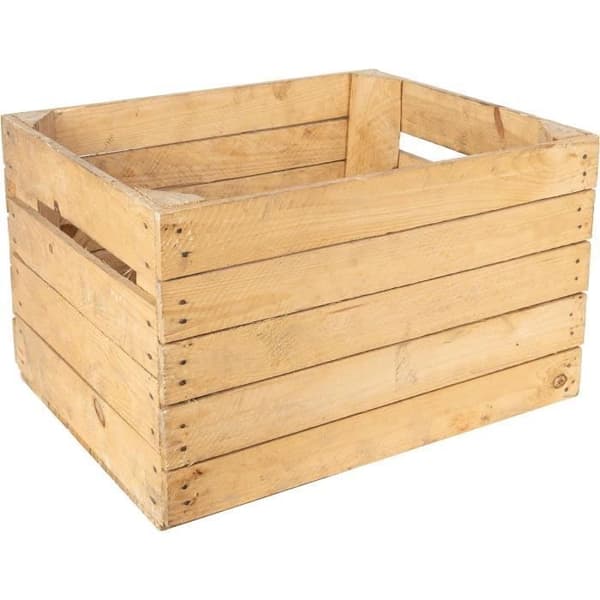 Vintage ljus trälåda - CREATIVE DECO - 50x40x30 cm - Vinlåda i trä - Trälåda - Frukt - Förvaring