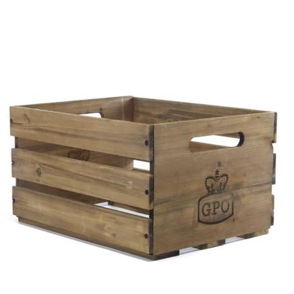 Förvaringslåda - GPO - Cassa - Massivt trä - Vintage - Plats för 100 skivor