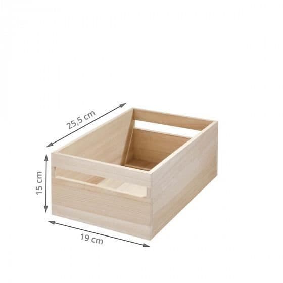 Förvaringslåda - INTERDESIGN - Paulownia - Brun - 15 cm höjd - 25,5 cm längd