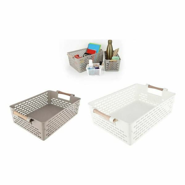 Multibrug kurv Confortime Træ 37 x 23 x 11 cm 32 x 22,5 x 10 cm (18 enheder)