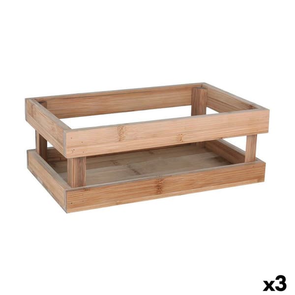 Opbevaringsboks Inde Bambus 26,5 x 16,2 x 10 cm (3 enheder)