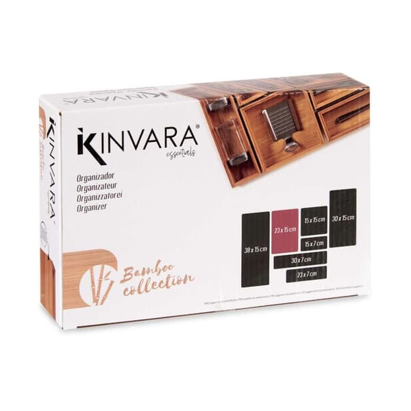 Laatikkojärjestelijä Kinvara WD2021329419-B Ruskea Luonnollinen Bambu 15 x 5 x 23 cm Pinottava