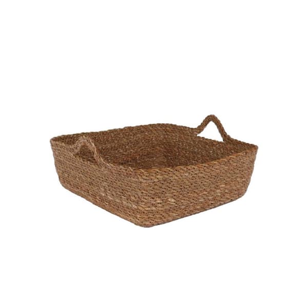 Multifunksjonell kurv Privilege flettet Kvadrat 27 x 27 x 9 cm