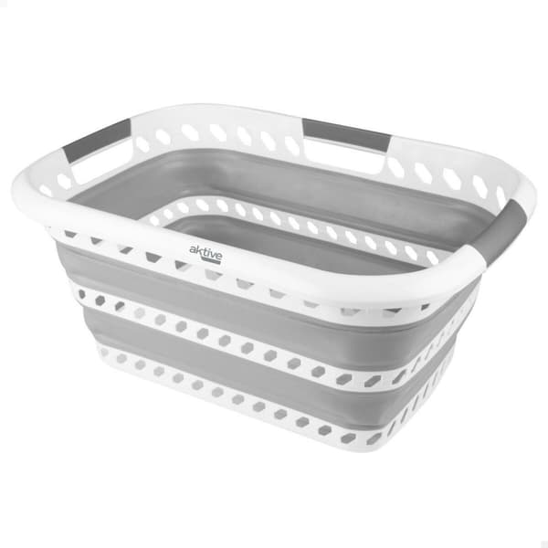 Sammenfoldelig tøjkurv Aktive polypropylen TPR 61 x 7,5 x 43 cm 61 x 28 x 43 cm (4 enheder)