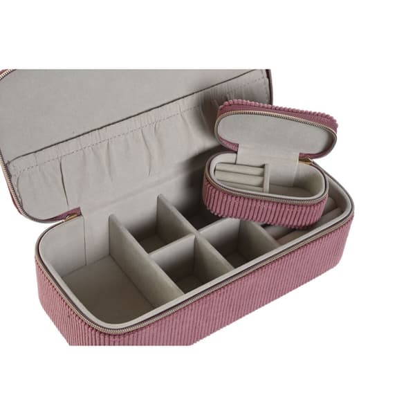 Smyckeskrin Home ESPRIT Kräm Magenta 20,5 x 10 x 6 cm (2 Delar)