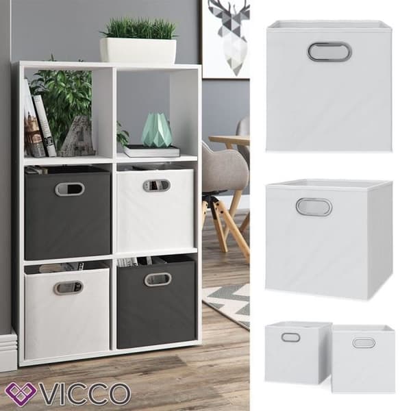 Vicco Folding boxar förvaringsbox set om 2 st 30x30 cm vit