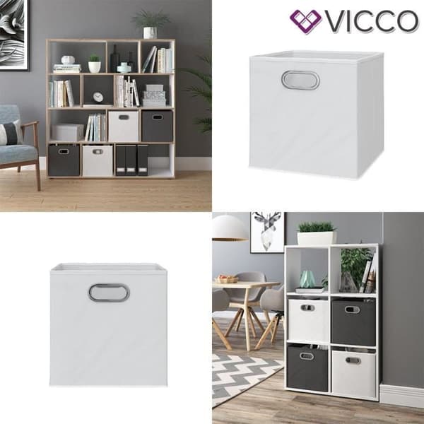 Vicco Folding Box, Vit, 30 x 30 cm Set om 4