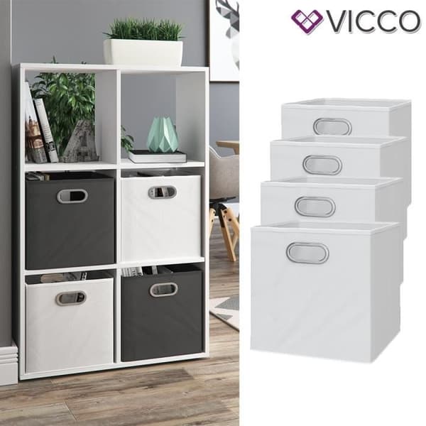 Vicco Folding Box, Vit, 30 x 30 cm Set om 4