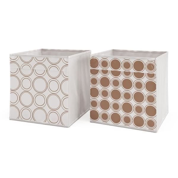Vicco Folding Box, Vit/Guld, 30 x 30 cm Set om 2