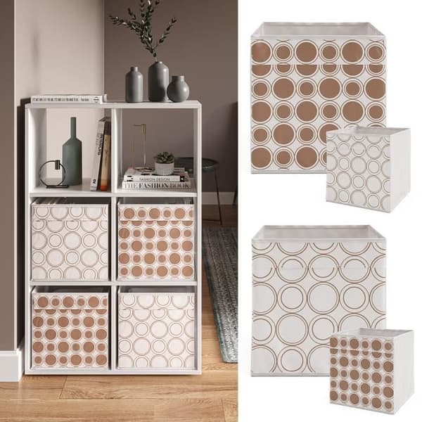 Vicco Folding Box, Vit/Guld, 30 x 30 cm Set om 2