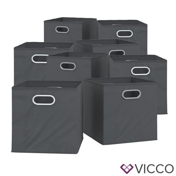 Vicco Folding Box, Antracit, 30 x 30 cm Set med 8 delar