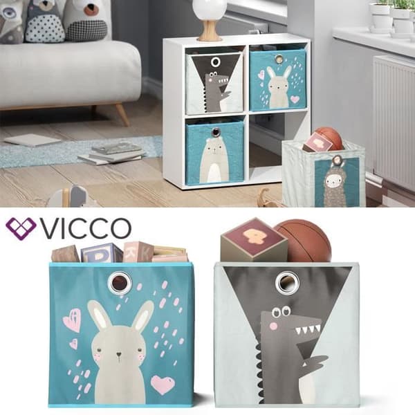 Vicco Folding Box, Blå, 30 x 30 cm Set om 2