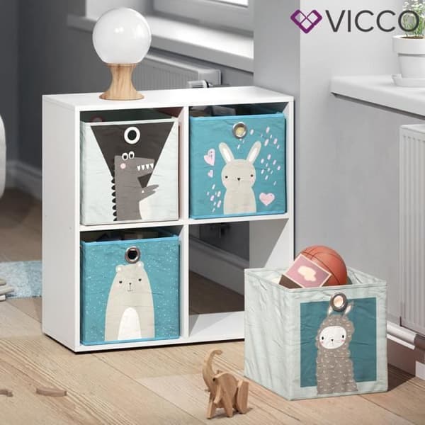 Vicco Folding Box, Blå, 30 x 30 cm Set om 2