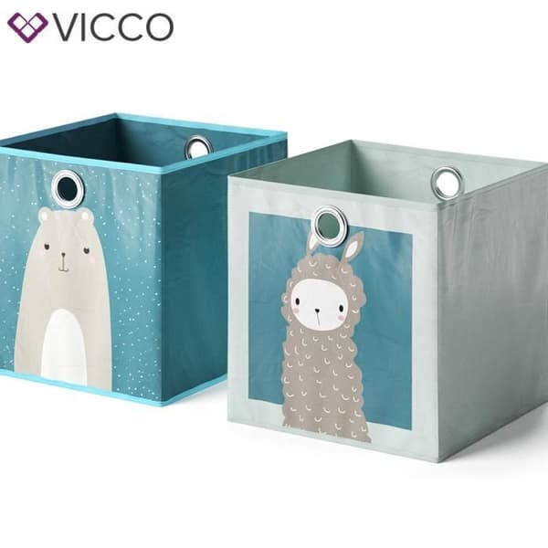 Vicco Folding Box, Blå, 30 x 30 cm Set om 2