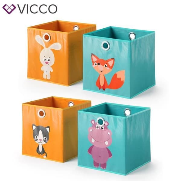 Vicco Viklåda, orange/blå, 30 x 30 cm Set om 2
