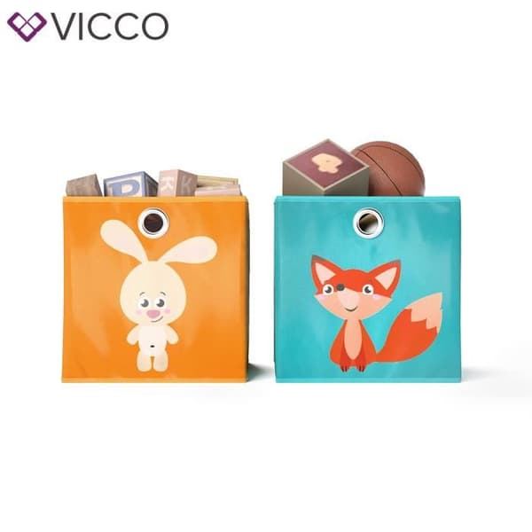 Vicco Viklåda, orange/blå, 30 x 30 cm Set om 2