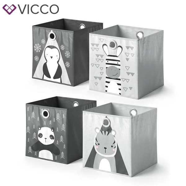 Vicco Folding Box, Grå/Mörkgrå, 30 x 30 cm Förpackning om 2