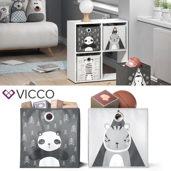 Vicco Folding Box, Grå/Mörkgrå, 30 x 30 cm Förpackning om 2