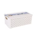 Miniatyrbilde 2 av 2: Oppbevaringsboks med Lokk Tontarelli Arianna Plast Hvit 4 L 29 x 16,6 x 11,2 cm (8 enheter)