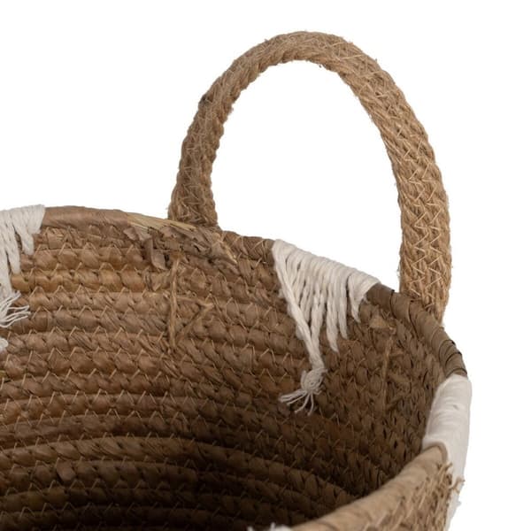 Multifunktionell korg Vit Naturell Naturliga fibrer 21 x 21 x 15 cm (3 Delar)