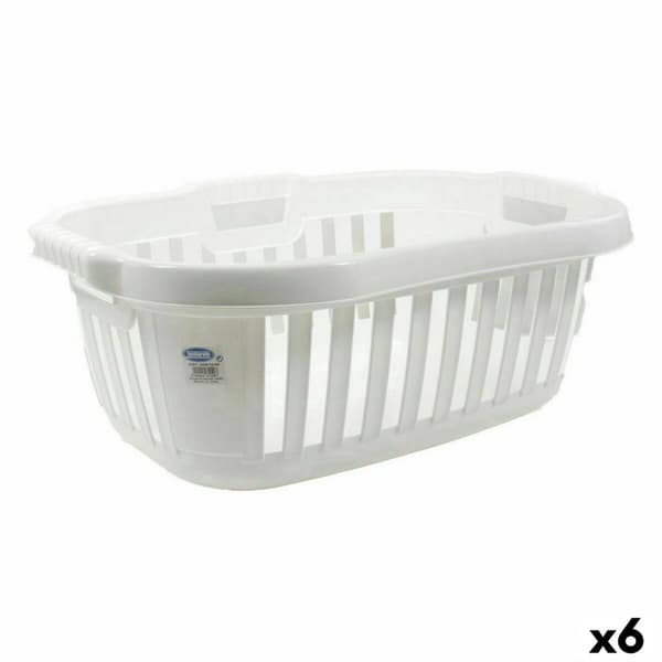 Vasketøjskurv Tontarelli Hipster Hvid 50 L 66 x 44 x 25 cm (6 enheder)