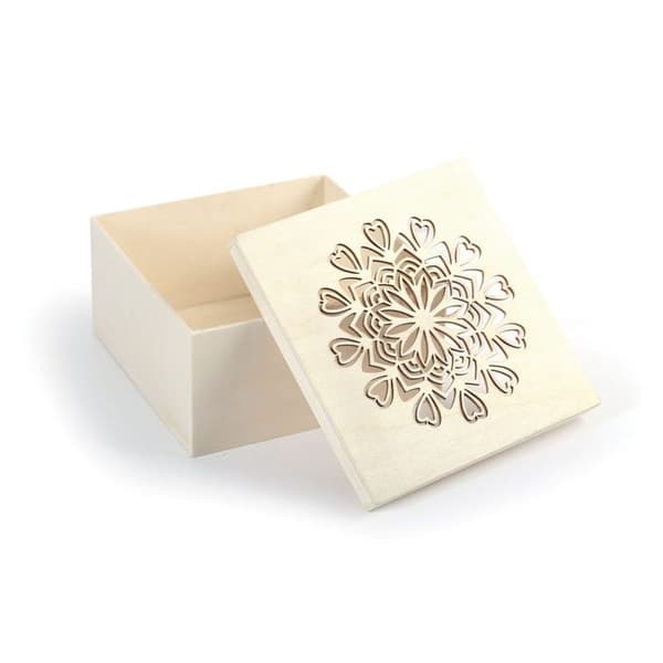 Mandala Hjärta Träbox 15x15cm