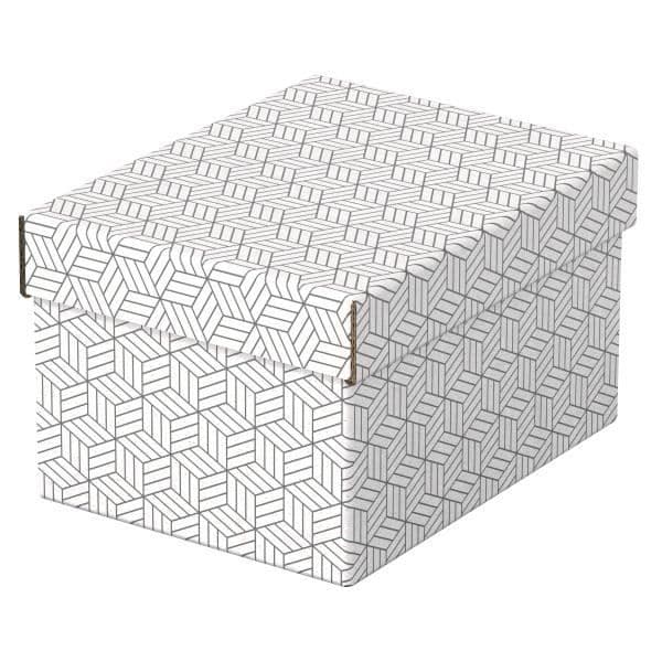 Hemförvaringslådor - ESSELTE - Format S - Vit - Kartong - x3