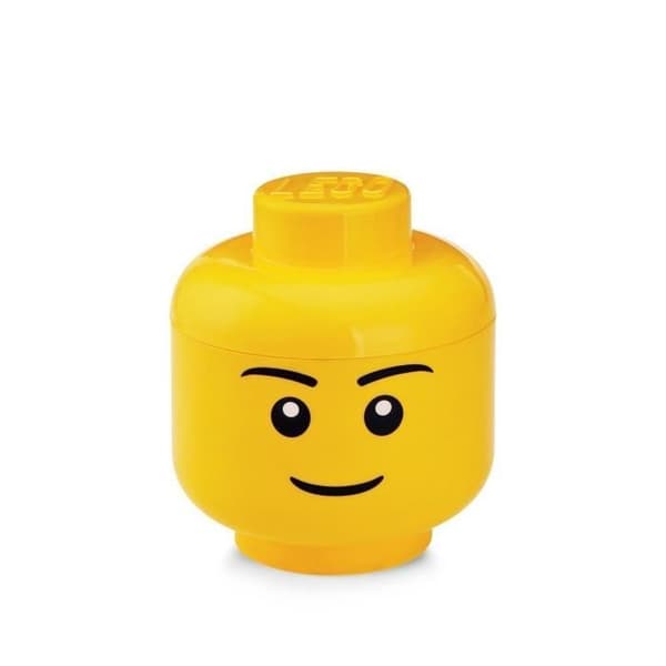 LEGO 40311724 Lego Boy Stapelbart förvaringshuvud Litet plast Gul D16 x H19,5 cm