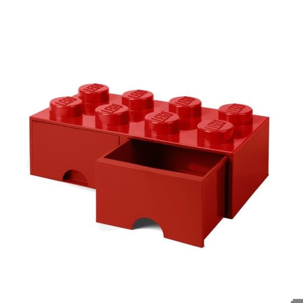 Förvaringslåda - LEGO - 40061730 - Plast - Röd - 8 klossar - 2 lådor