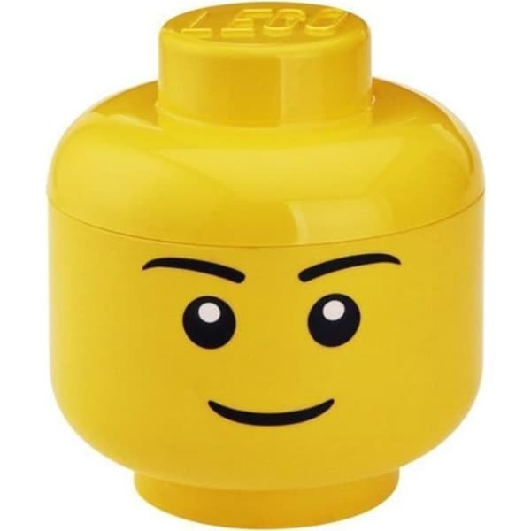 Förvaringslåda - LEGO - Kille Större modell - Plast - Gul - D24 x H27,1 cm