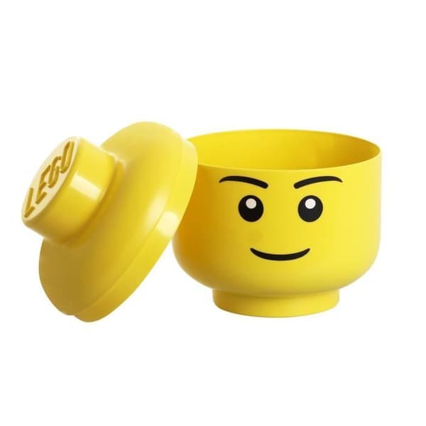 LEGO 40311724 Lego Boy Stapelbart förvaringshuvud Litet plast Gul D16 x H19,5 cm