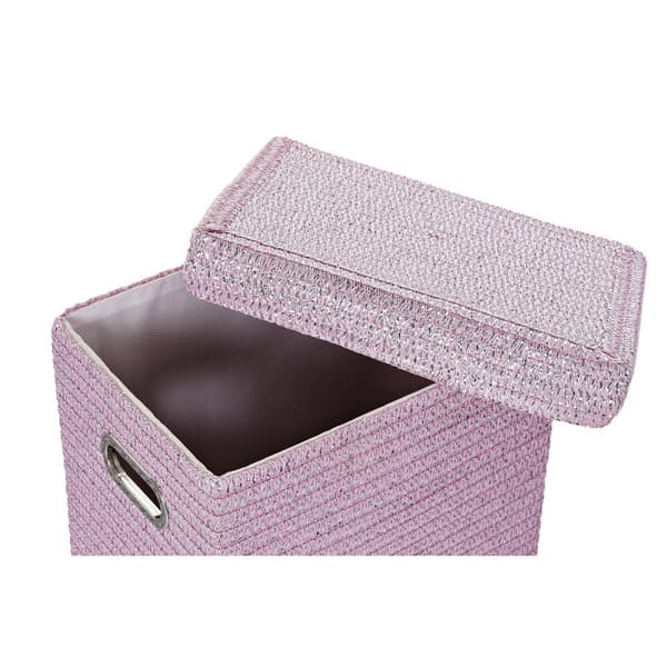 Multifunktionell korg DKD Home Decor Rosa Silvrig polypropen 44 x 36 x 50 cm 4 Kg 5 Delar