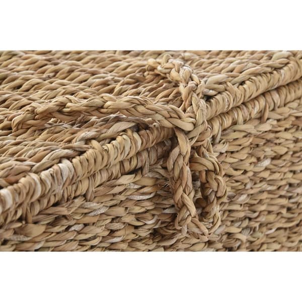 Korg - set DKD Home Decor Med lock Naturell Järn Sjögräs (50 x 34 x 25 cm) (3 Delar)