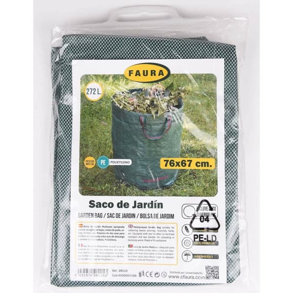 Säck Faura 272 L Grön Trädgård 76 x 67 cm