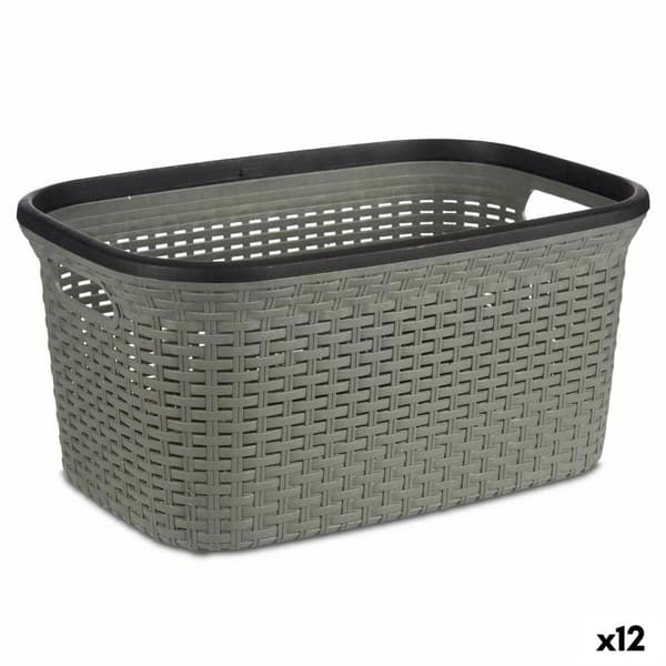 Tvättkorg Kipit TP7001-2 Grå Plast 36 L 36 x 25,5 x 53 cm (12 antal)