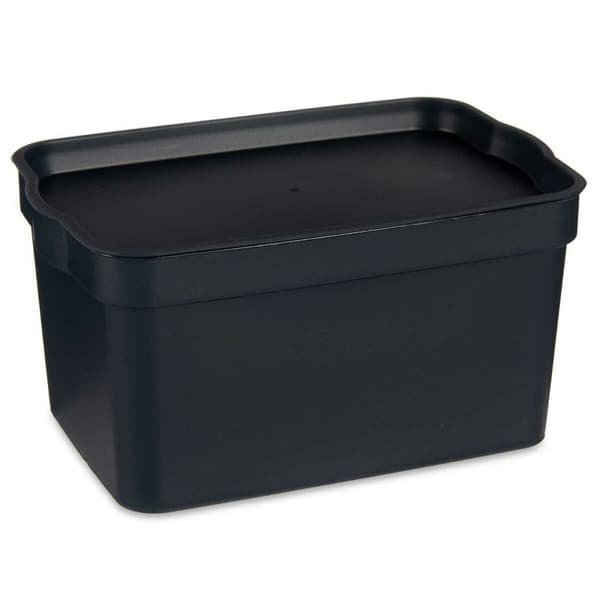 Förvaringslåda med lock Kipit TP592-1 Antracitgrå Plast 2,3 L 13,5 x 11 x 20 cm (24 antal)