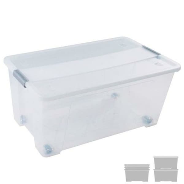 Förvaringslåda med lock Archivo 2000 Transparent polypropen 61 L Stapelbara