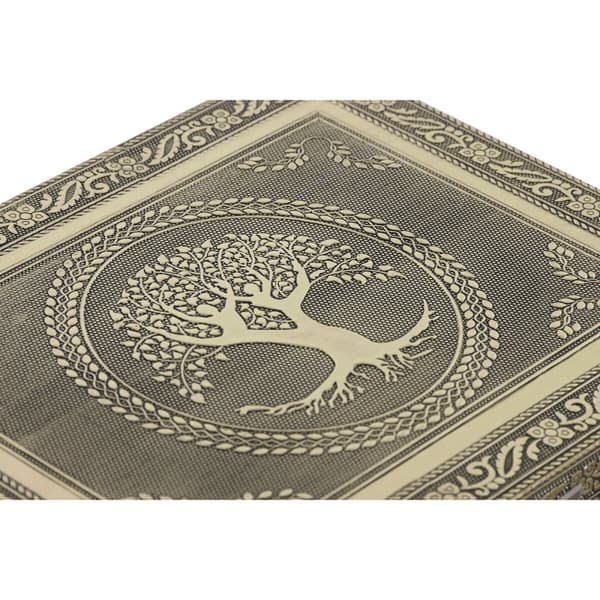 Smyckeskrin Home ESPRIT Vit Champagne Trä Aluminium 22,5 x 17,5 x 7,6 cm