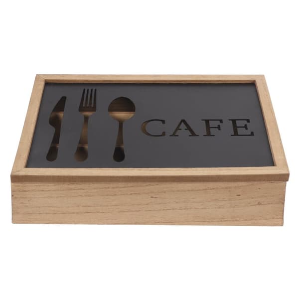 Bestikholder DKD Home Decor Brun Sort Metal Træ MDF Vintage 25 x 18 x 6 cm