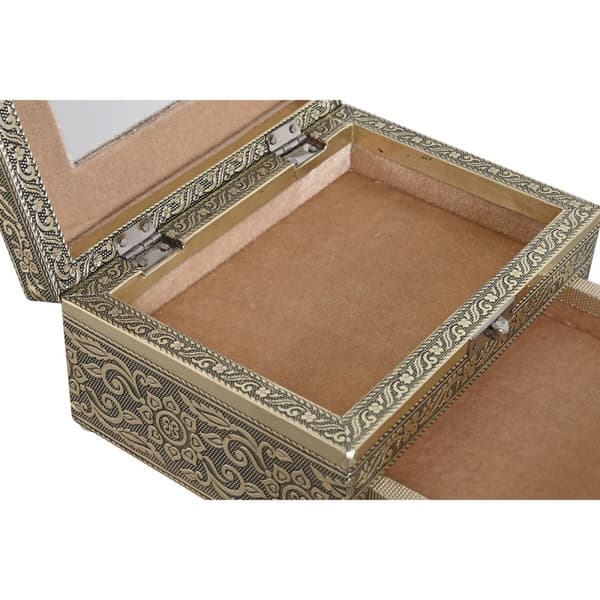 Korurasia Home ESPRIT Valkoinen Samppanja Puu Alumiini 17,5 x 12,5 x 8,5 cm