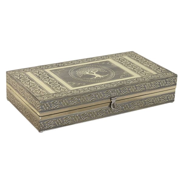 Korurasia Home ESPRIT Valkoinen Samppanja Puu Alumiini 38 x 20 x 7,5 cm