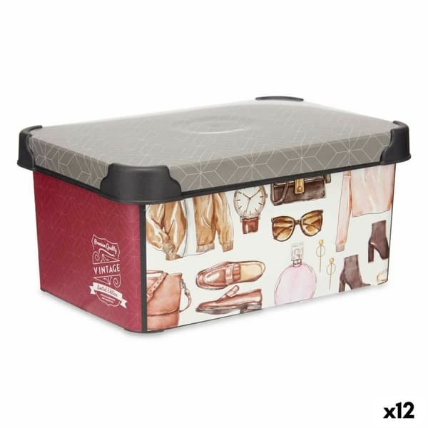 Opbevaringsboks Kipit STYLE BOX-5L-3 Plastik Vintage 5 L 19 x 13,5 x 29 cm (12 enheder)
